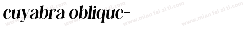 cuyabra oblique字体转换